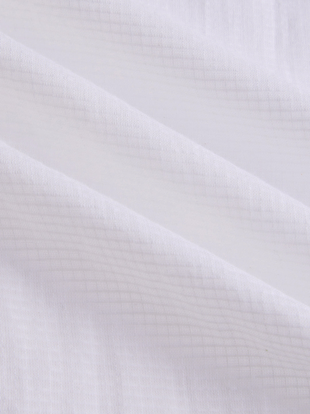 Snow White Micro Checked Sheer Textured Oversized Shirt