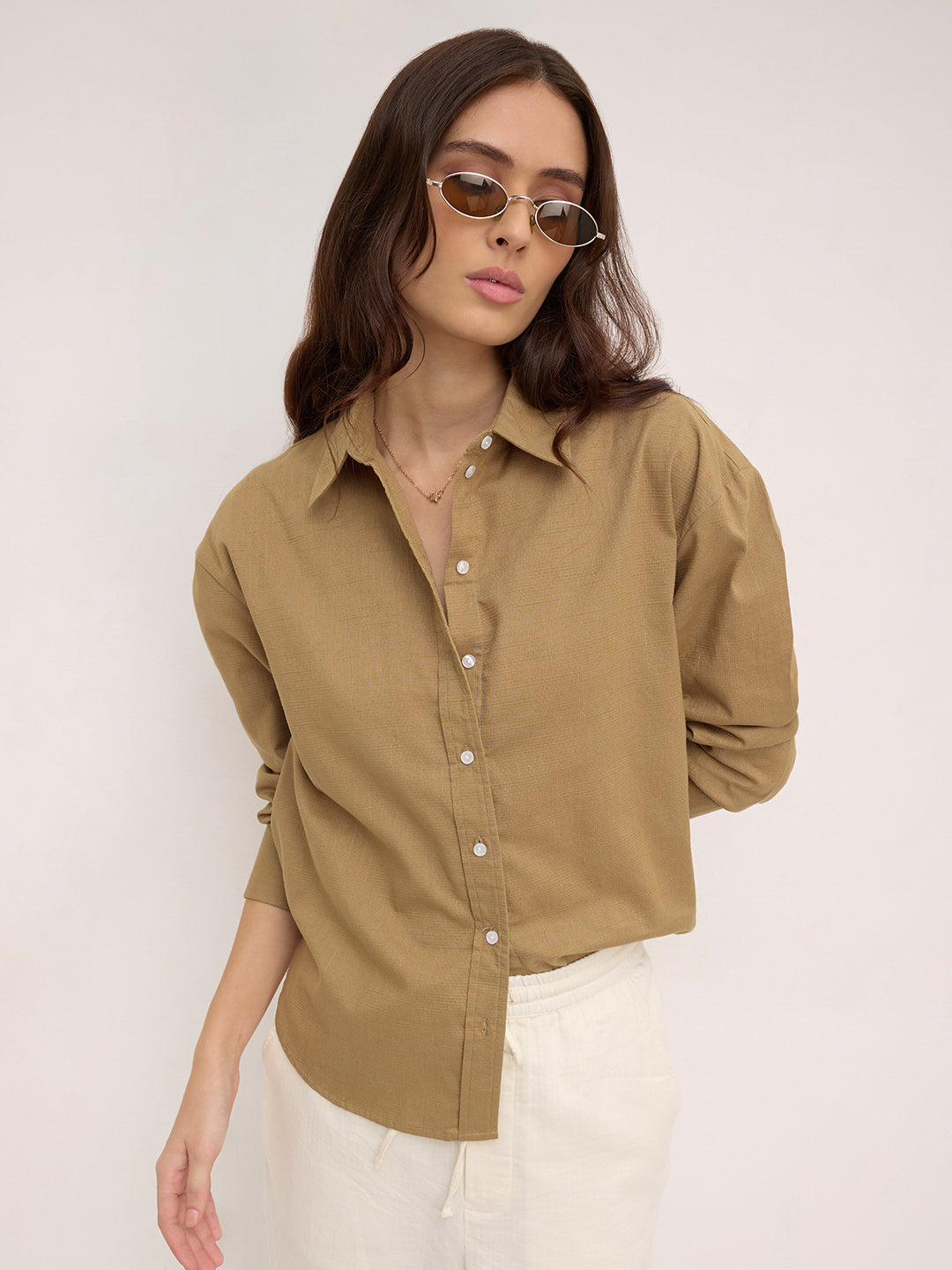 Dune Pixel Grid Slub Oversized Shirt