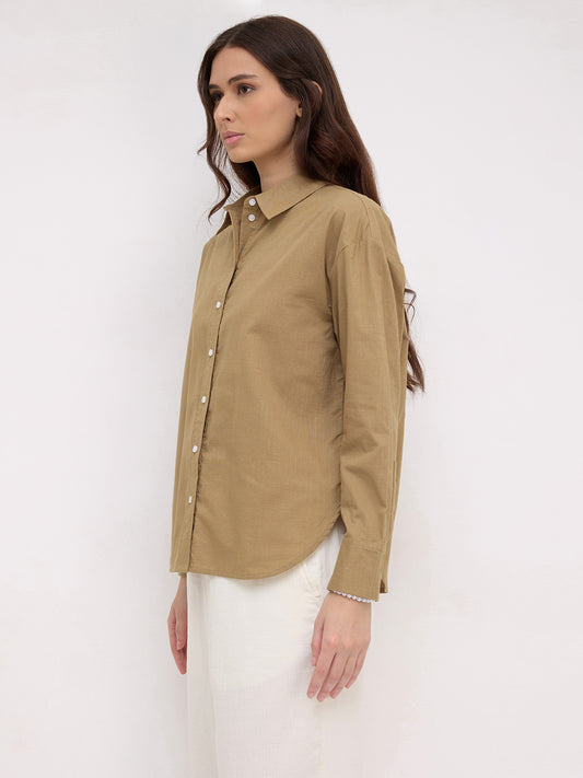Dune Pixel Grid Slub Oversized Shirt