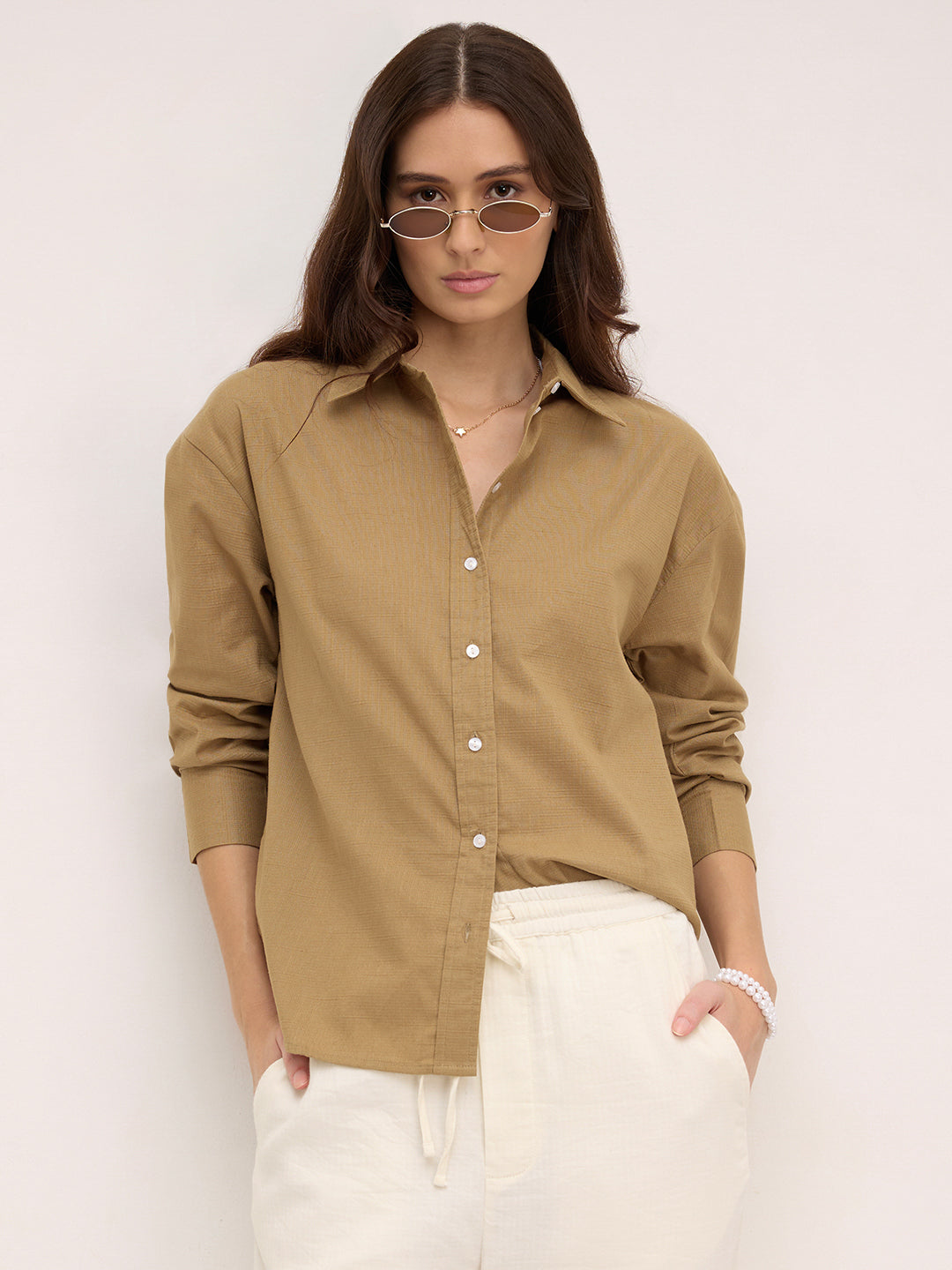 Dune Pixel Grid Slub Oversized Shirt