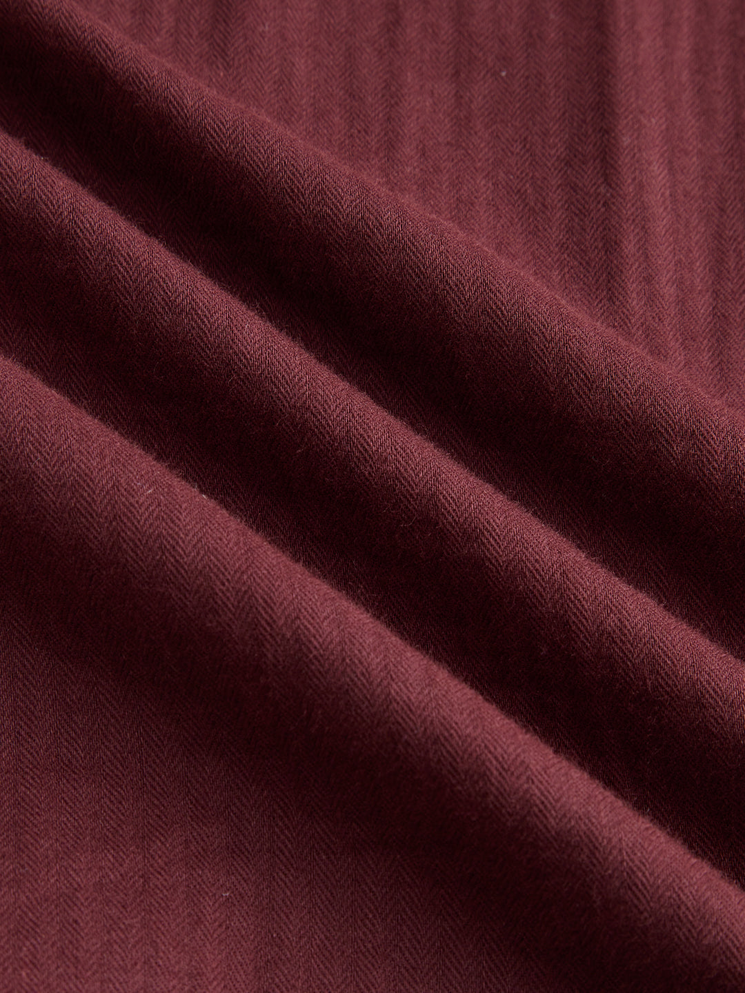 Rosewood Maroon Herringbone Textured Oversized Shirt