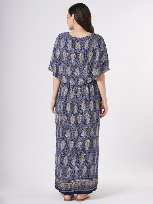 Multicolor Paisley Printed Comfy Maternity Dress