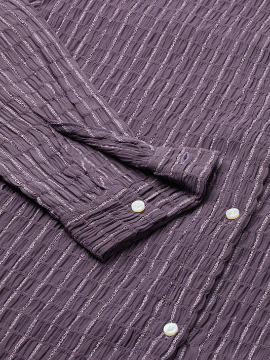 Old Lavendar Matrix Checks Oversized Shirt