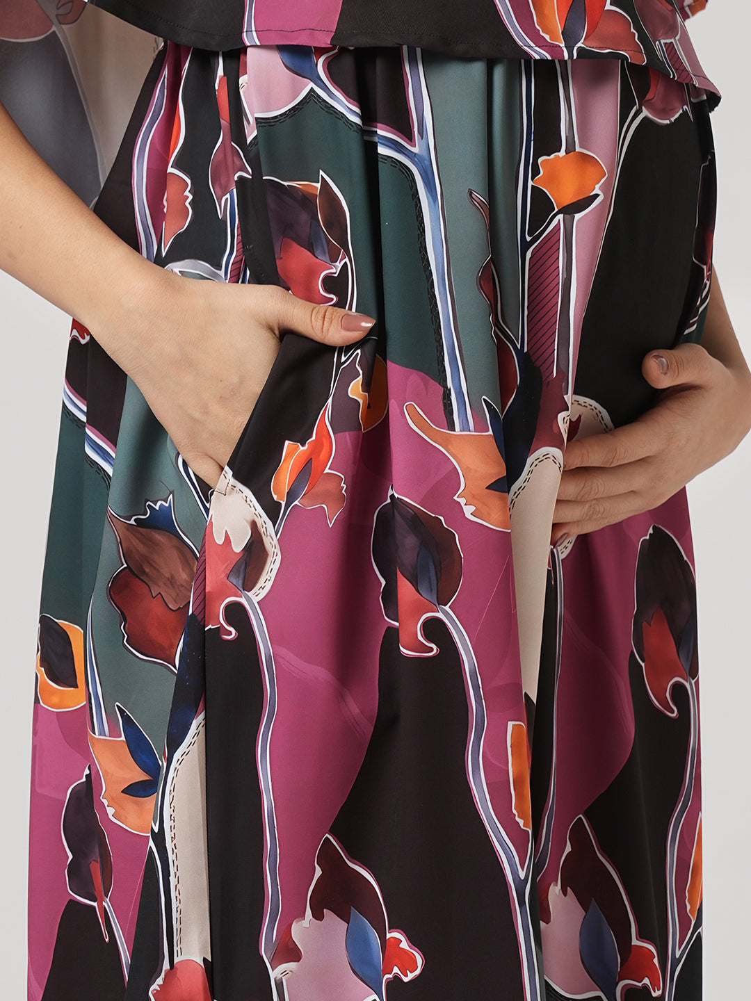 Abstract Printed Comfy Maternity Dress
